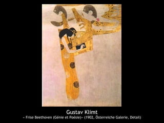 Gustav Klimt
« Frise Beethoven (Génie et Poésie)» (1902, Österreiche Galerie, Detail)
 