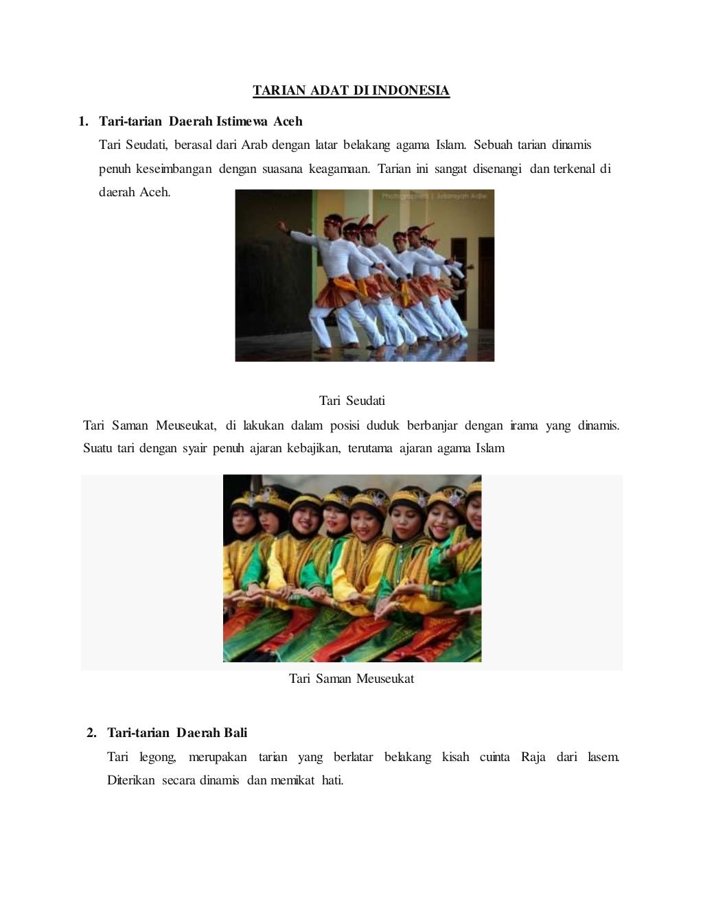 Kliping Tarian Adat Indonesia