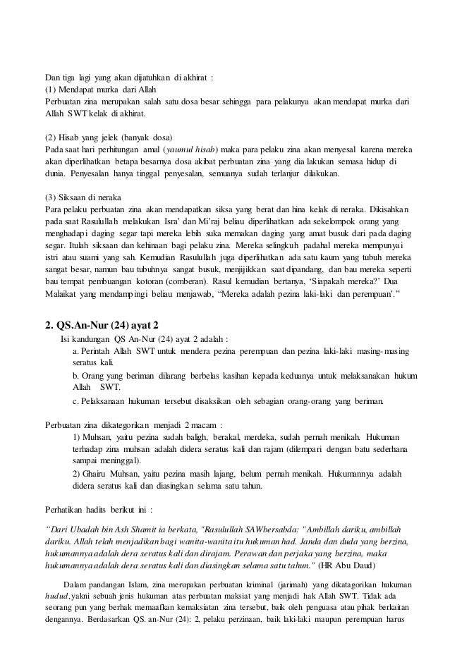 Menjaga Martabat Manusia Dengan Menjauhi Pergaulan Bebas Dan Zina