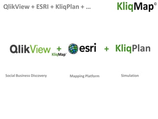 KliqMap for Actionable Location Analytics
           ©


                                                                      ©           ©
                                                          KliqPlan KliqCalc
                                       +                           ©
                                                          KliqTable KliqDriver
                                                                               ©




                                      View &
     Data filtering   Geo-selection                                 Actionable
                                      Analysis




                                                  Total   Alvarez    Andreson


                                           Jan
                                           Feb
                                           Mar
                                           Apr                              0.0
                                           May                                    0,0
                                           Jun                              0.0
                                            Jul                                   0,0
                                           Aug                              0.0   0.0
                                           Sep
                                           Oct                              0.0   0.0
 