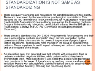 Standardization Psychology