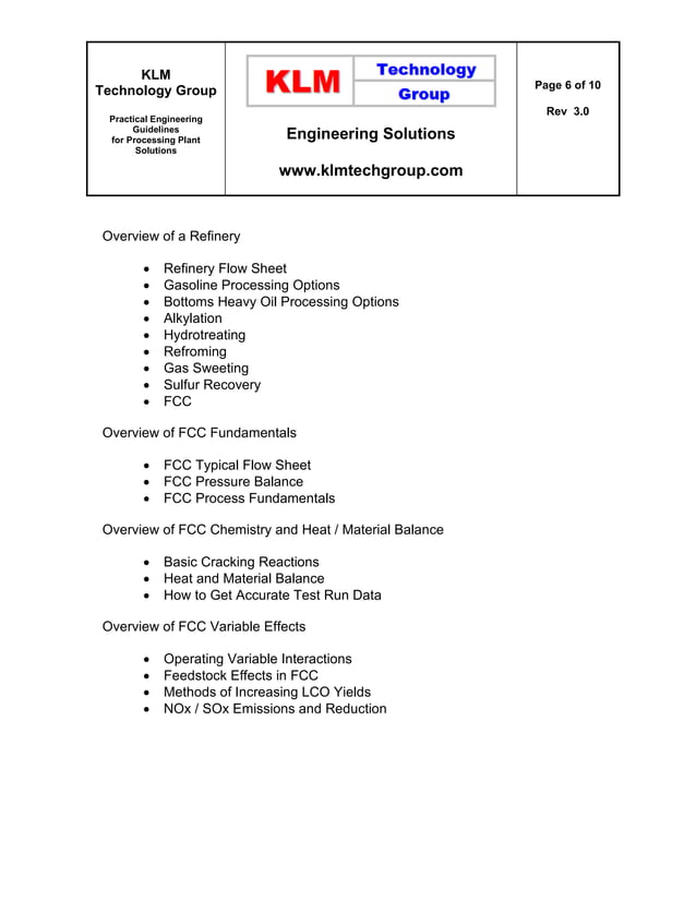 Optimizing Petroleum Refining FCC Unit Operations Training | PDF