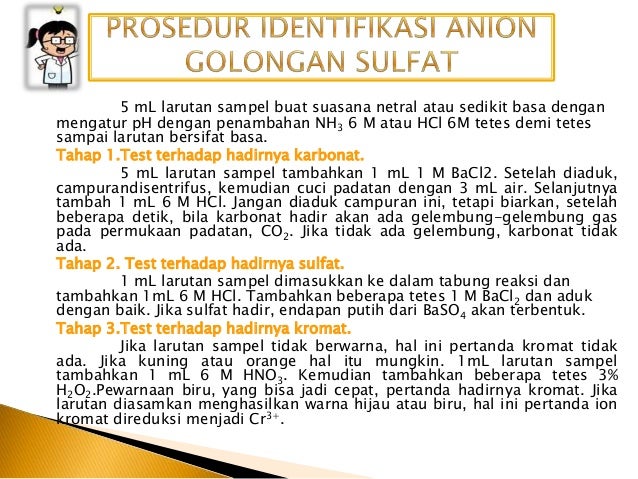 Reaksi Reaksi Identifikasi Anion