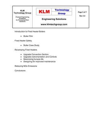 Improving the Performance and Reliability of Fired Heaters and Boilers ...