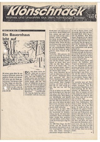 Der Klönschnack 1990 über das Bauernhaus in Nienstedten 