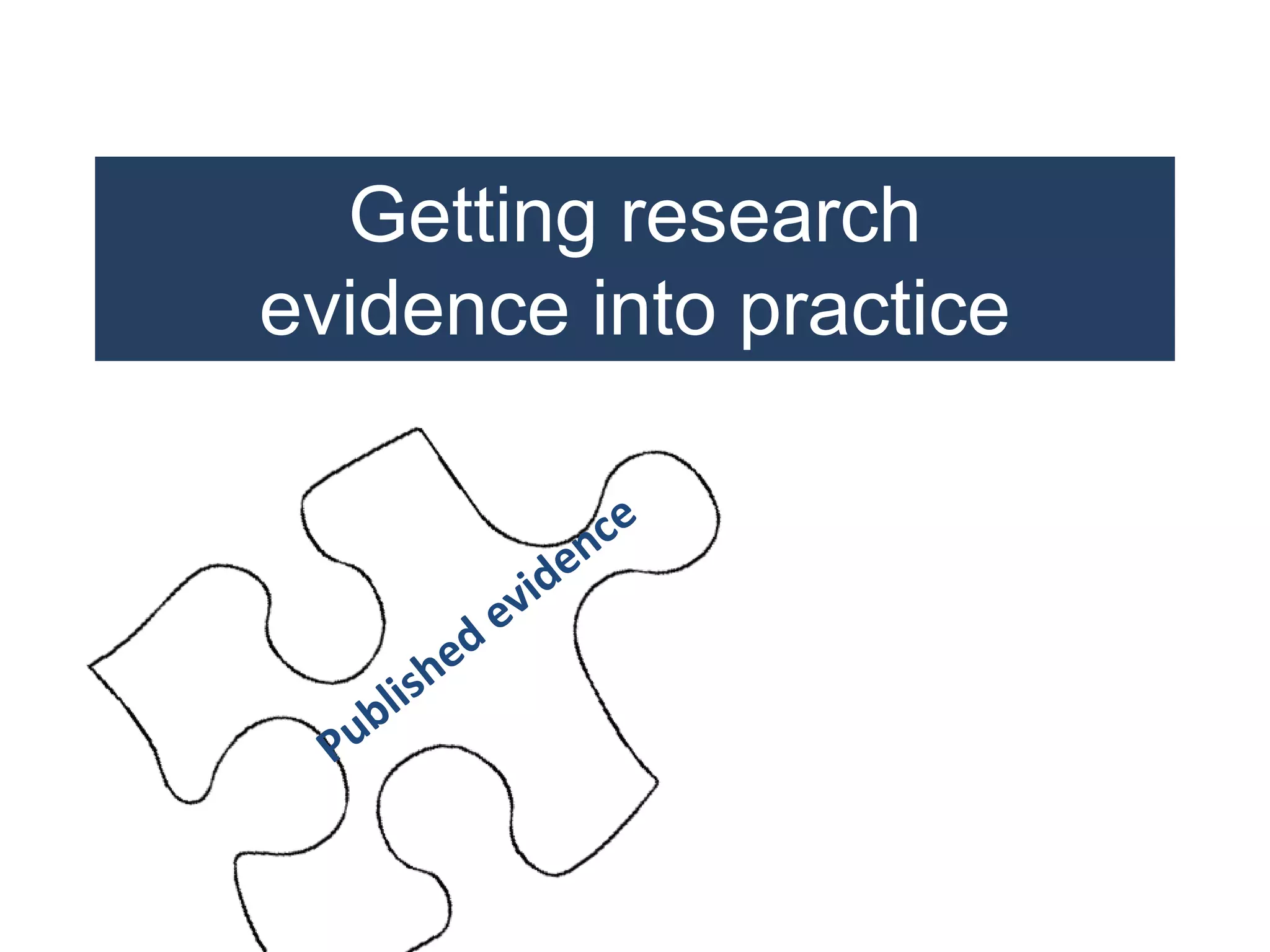 Getting research
evidence into practice