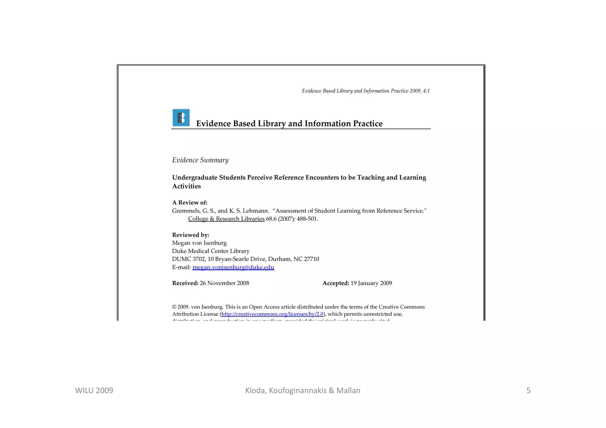 What Can We Learn from Library Instruction Research