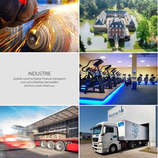 INDUSTRIE
Qualität sowie komplexe Prozesse transparent
und nachvollziehbar darzustellen
zeichnet unsere Arbeit aus.
 