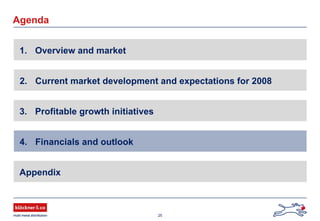 25
Agenda
1. Overview and market
Appendix
2. Current market development and expectations for 2008
3. Profitable growth initiatives
4. Financials and outlook
 