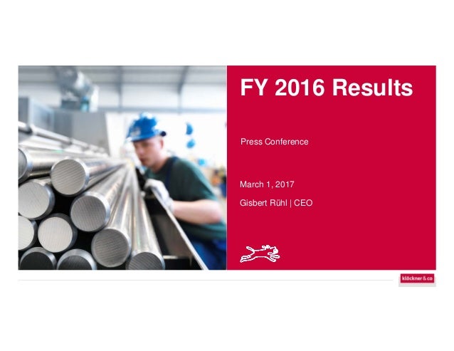 Klockner Co Se Fy 16 Results