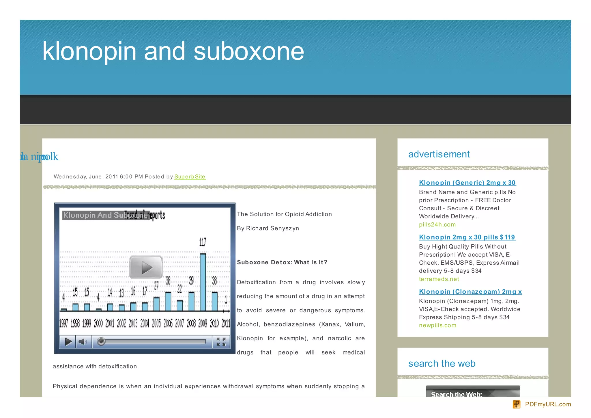 gabapentin and klonopin and suboxone