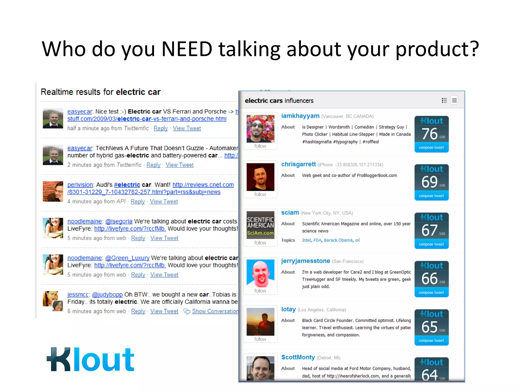 Who do you NEED talking about your product?
 