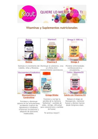 KLOUT -  Vitaminas & Suplementos nutricionales