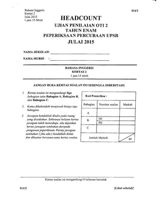 KL UPSR Trial English Paper 2 2015