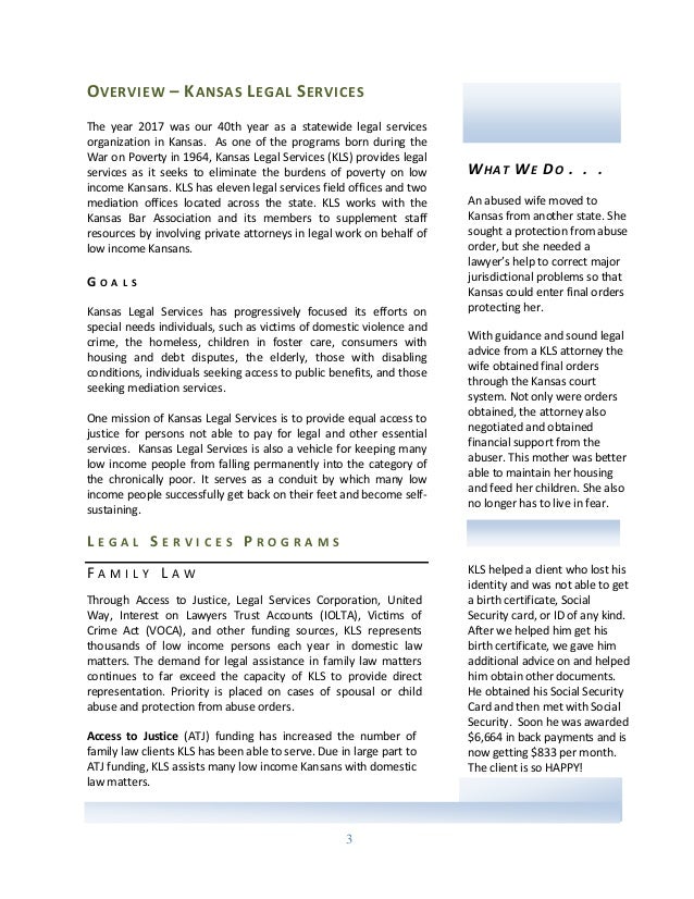 2017 Annual Report of Kansas Legal Services