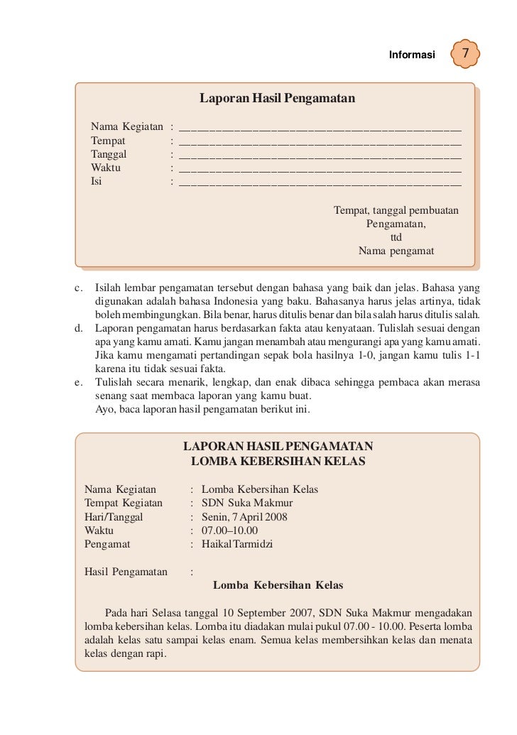 Langkah Langkah Membuat Laporan Hasil Pengamatan Seputar