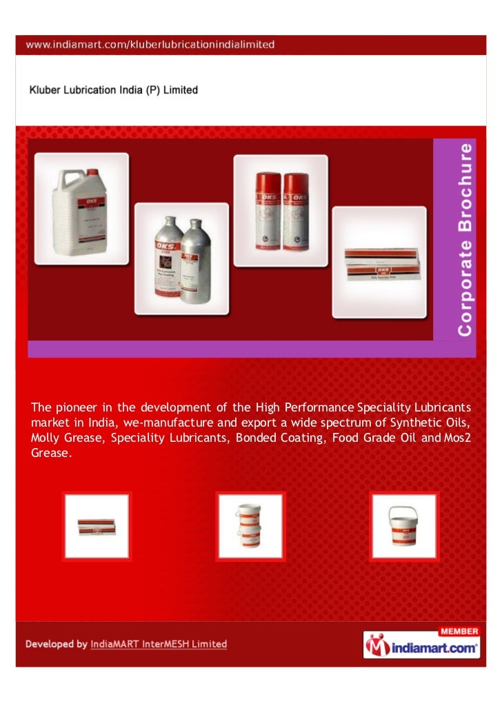 Kluber Lubrication India (P) Limited, Bengaluru, Synthetic Oils