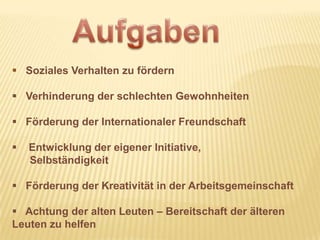 Aufgaben Soziales Verhalten zu fördern 