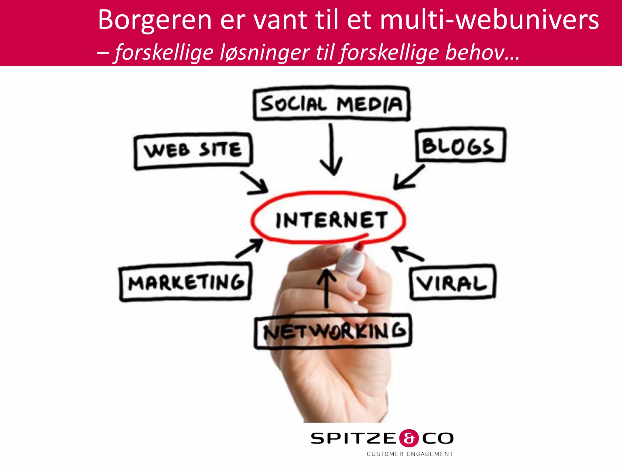 Borgeren er vant til et multi-webunivers
– forskellige løsninger til forskellige behov…
 