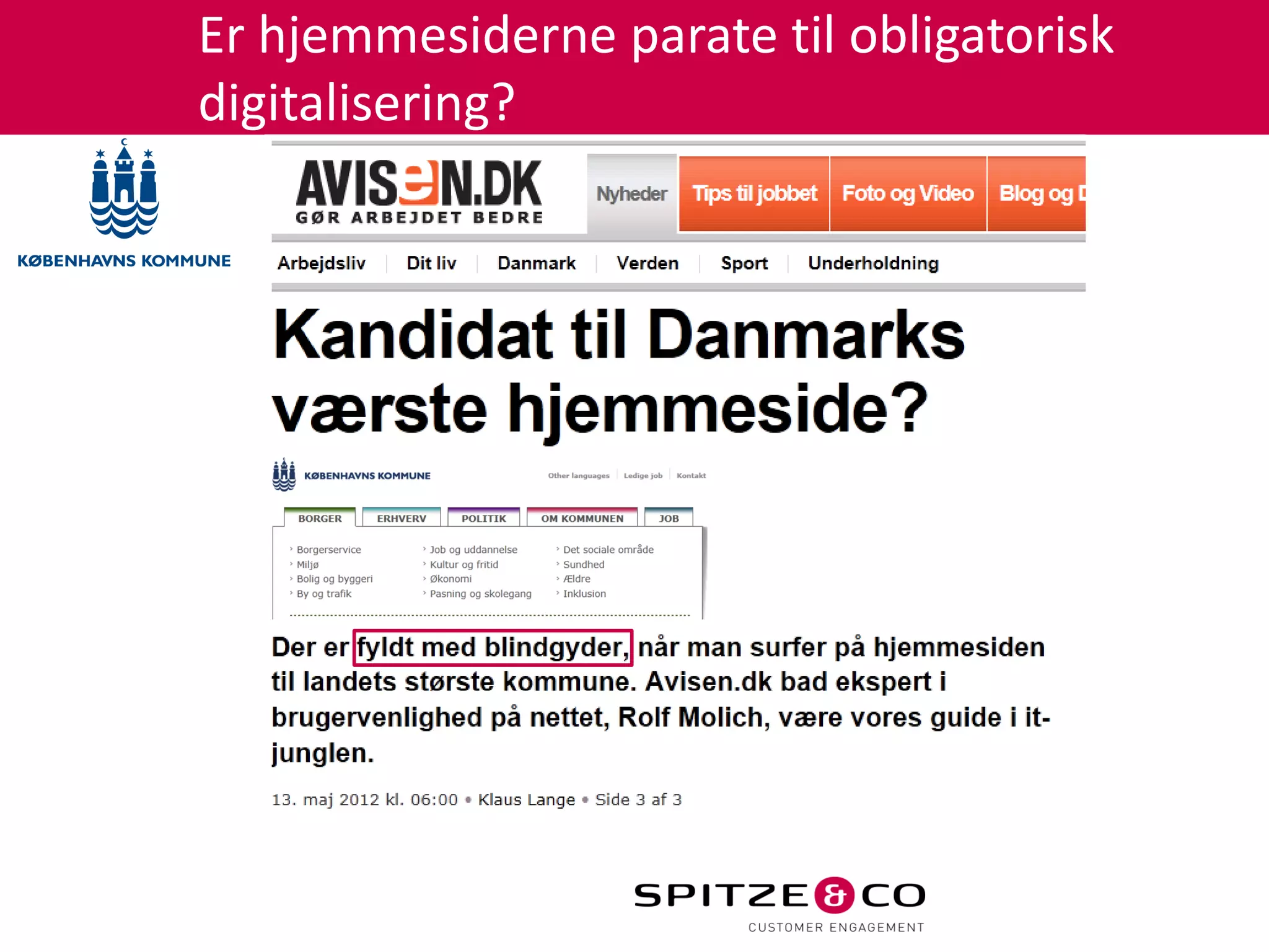 Er hjemmesiderne parate til obligatorisk
digitalisering?
 