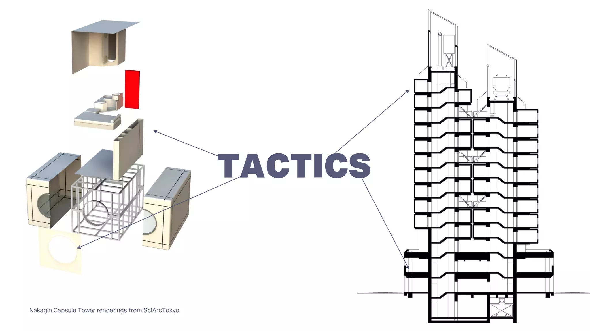 Nakagin Capsule Tower renderings from SciArcTokyo
TACTICS
 