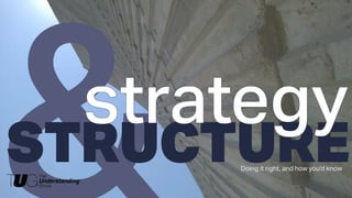 STRUCTUREDoing it right, and how you’d know
 