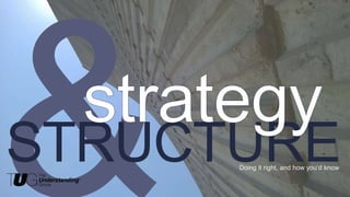 STRUCTUREDoing it right, and how you’d know
 