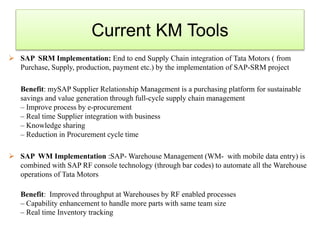 Knowledge Management in TATA Motors | PPTX