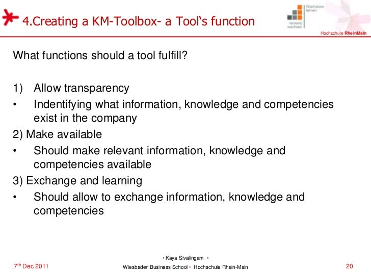 Development of Knowledge Management Toolbox for SMEs