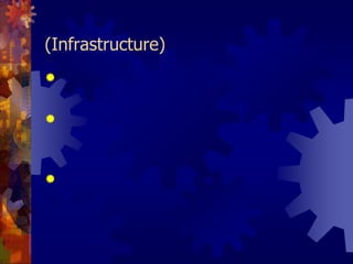 5. โครงสร้างพื้นฐาน (Infrastructure)โครงสร้างที่กล่าวถึงนี้อาจจะสามารถเป็นทั้งสิ่งที่จับต้องได้ หรือ   สิ่งที่จับต้องไม่ได้ผู้บริหารจะต้องพิจารณาถึงโครงสร้างของหน่วยงานหรือบุคลากร   ที่จะรับผิดชอบในการจัดการความรู้ว่าควรเป็นในรูปแบบใดระบบการบริหารทรัพยากรบุคคล เช่น ระบบการประเมินผลงานและระบบยกย่องชมเชยและให้รางวัลที่ต้องเอื้อต่อการจัดการความรู้ขององค์กร