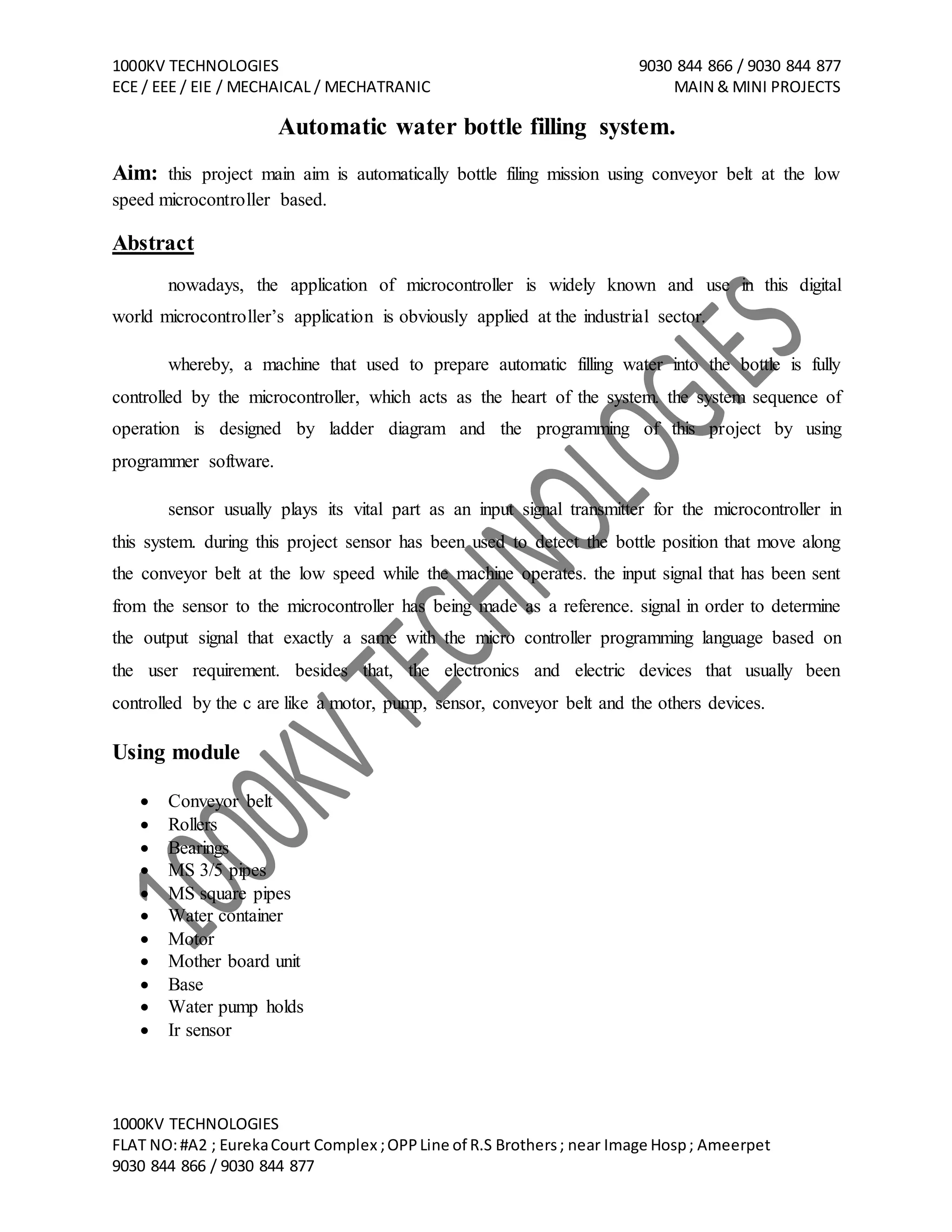 Km18 automatic water bottle filling mission (wecompress) | PDF