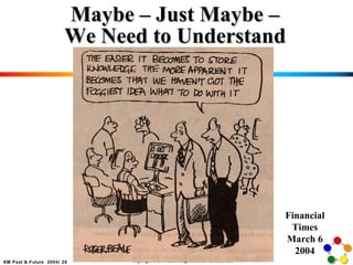 Maybe – Just Maybe – We Need to Understand Financial Times March 6 2004 