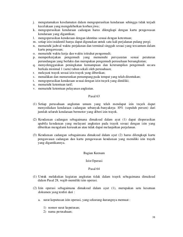 izin surat perusahaan dimiliki harus yang orang angkutan penyelenggaraan Km35tahun2003 jalan di
