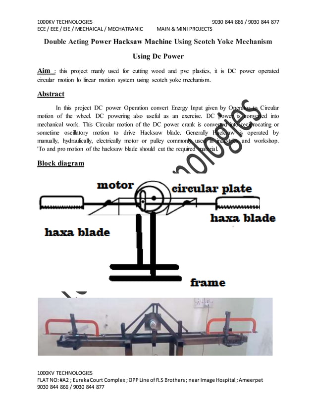 Km74 double acting saw using scotch yoke mechanism