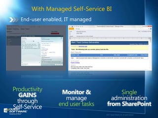 With Managed Self-Service BI




                          ©2011 Quest Software, Inc. All rights reserved..
 