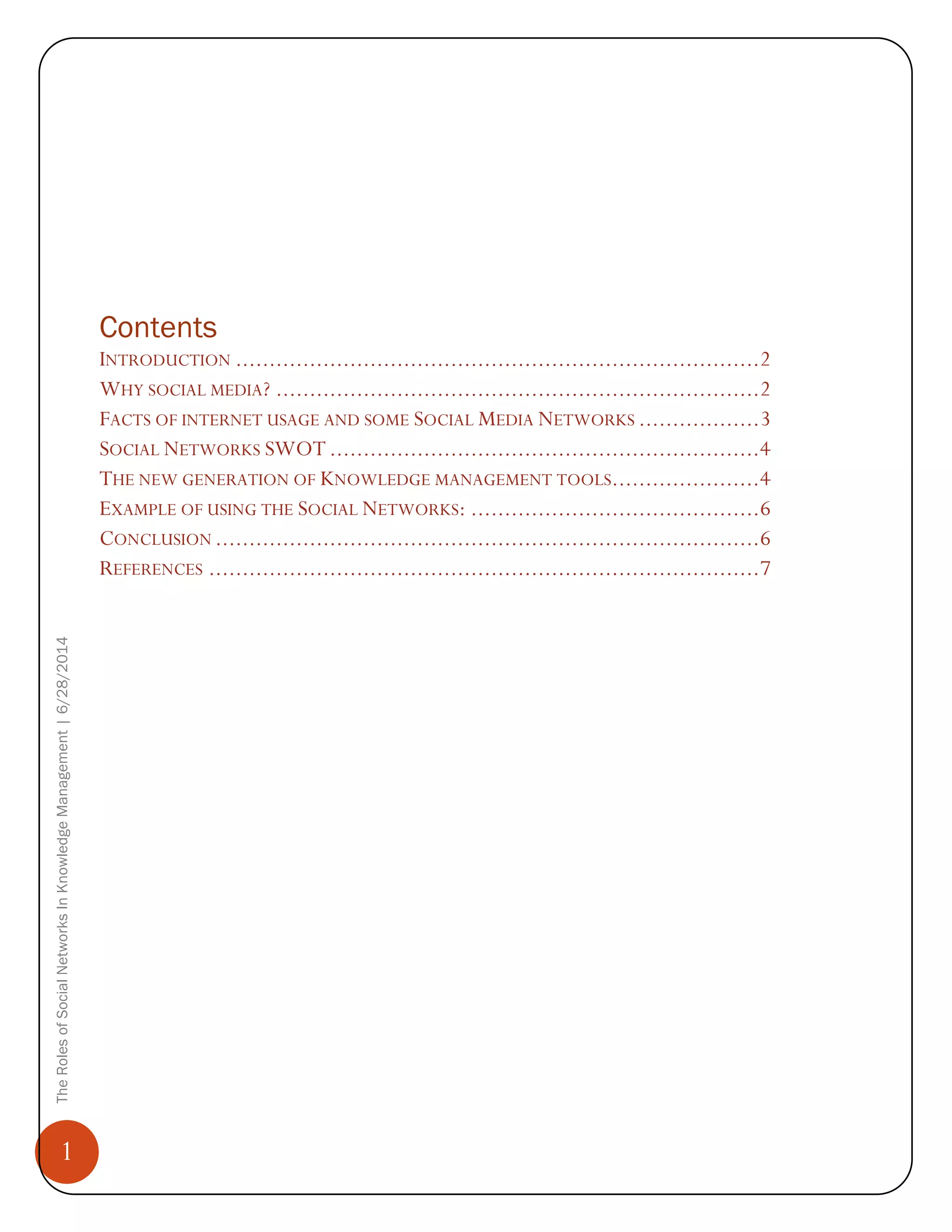 The Roles of Social Networks In Knowledge Management | PDF