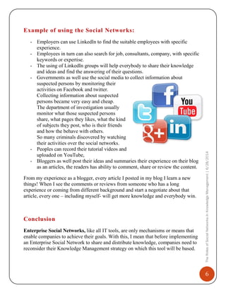 The Roles of Social Networks In Knowledge Management | PDF