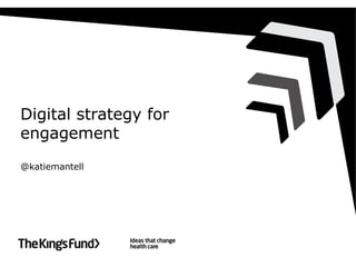 Digital strategy for
engagement
@katiemantell
 