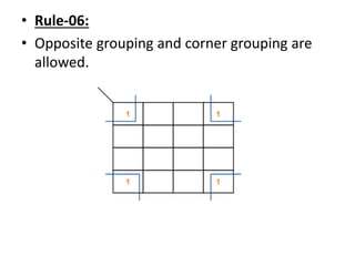 • Rule-06:
• Opposite grouping and corner grouping are
allowed.
 