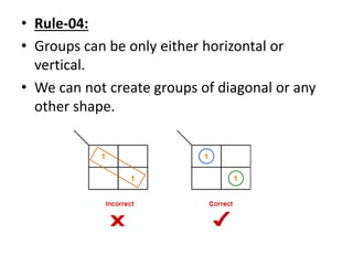 • Rule-04:
• Groups can be only either horizontal or
vertical.
• We can not create groups of diagonal or any
other shape.
 