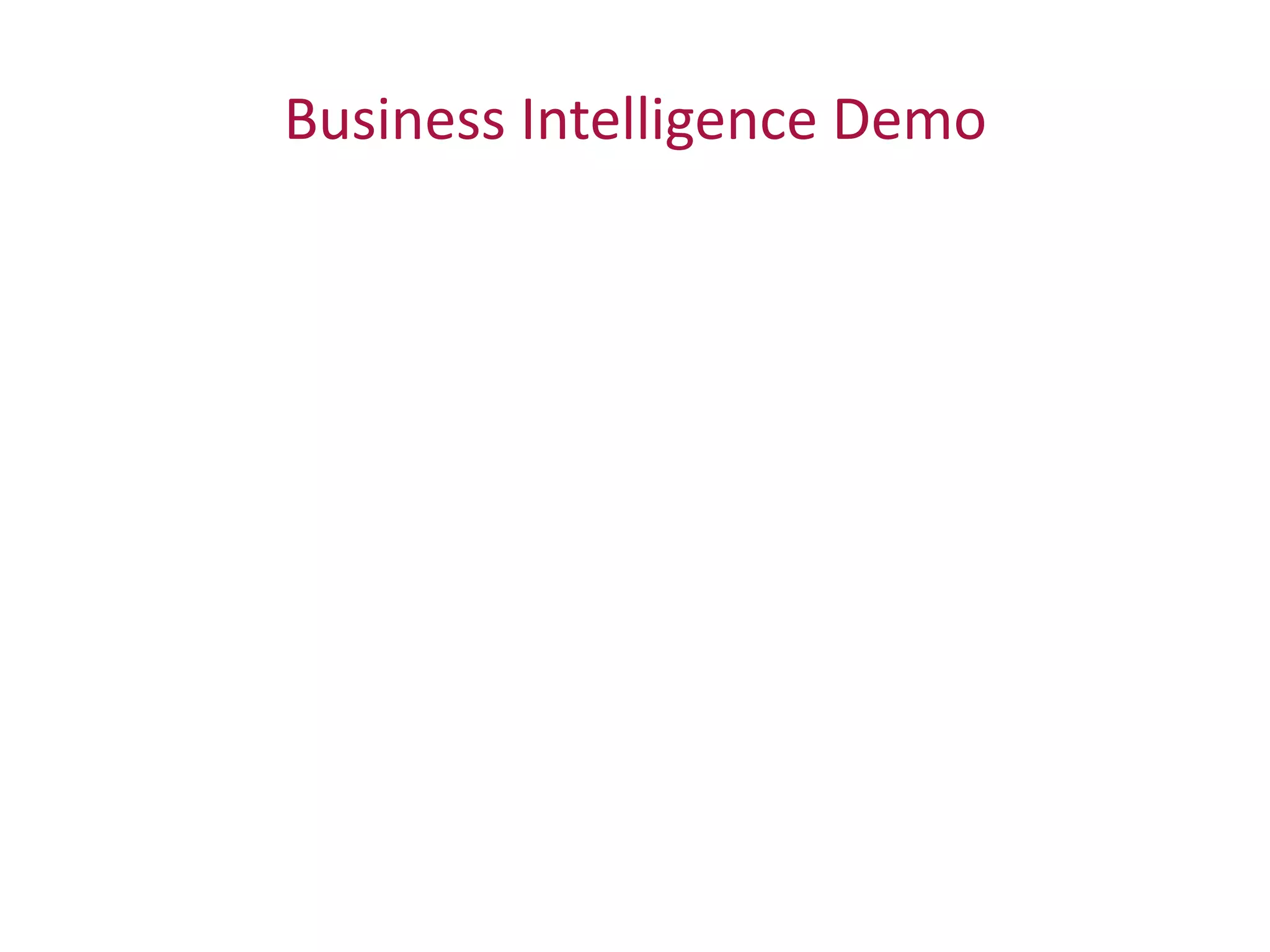 Business Intelligence Demo
 