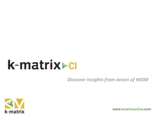 Discover insights from ocean of WOM
 