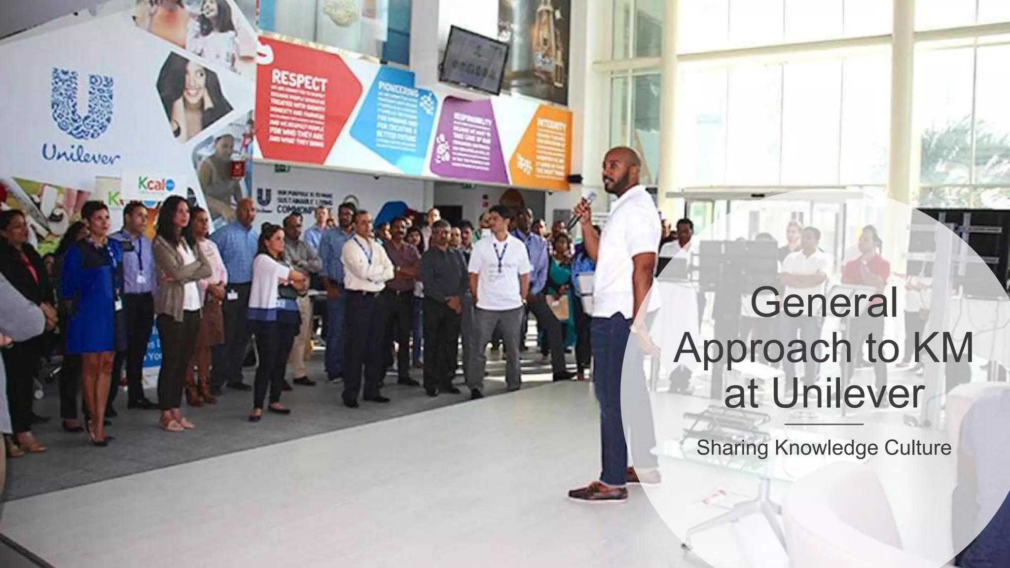 General
Approach to KM
at Unilever
Sharing Knowledge Culture