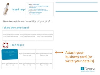  Attach your
business card (or
write your details)
 
