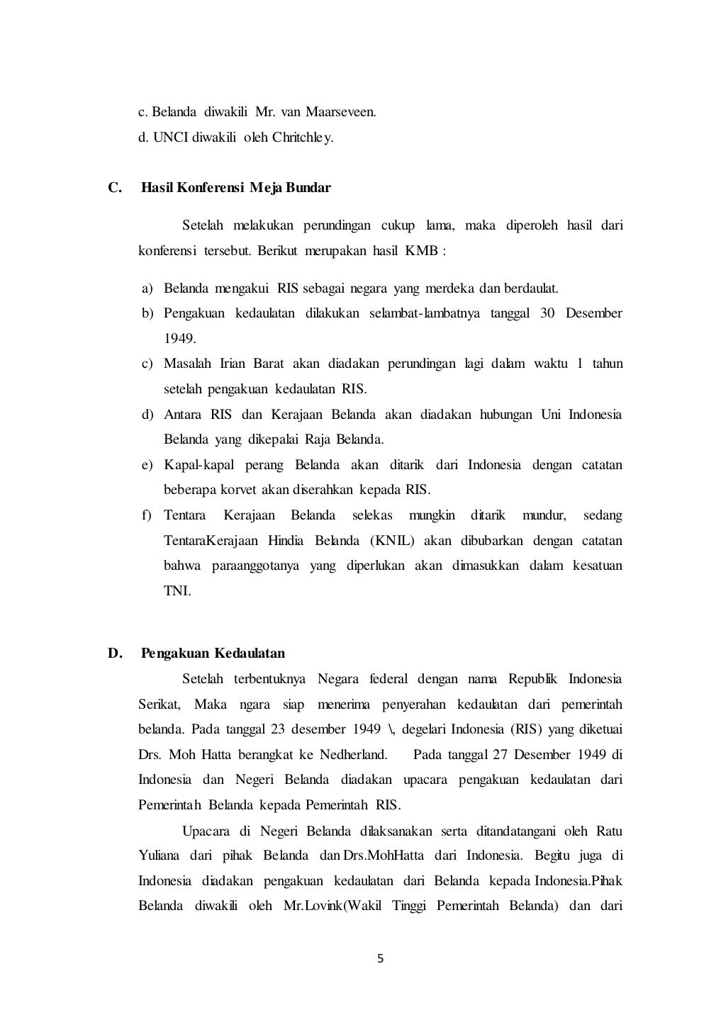 Makalah Konferensi Meja Bundar