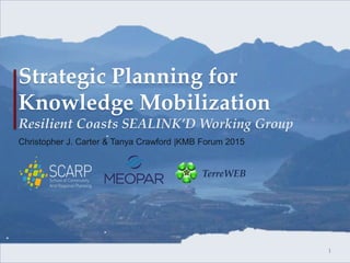 Strategic Planning for
Knowledge Mobilization
Resilient Coasts SEALINK’D Working Group
1
Christopher J. Carter & Tanya Crawford |KMB Forum 2015
TerreWEB
 