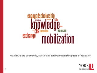 –2
maximize the economic, social and environmental impacts of research
 