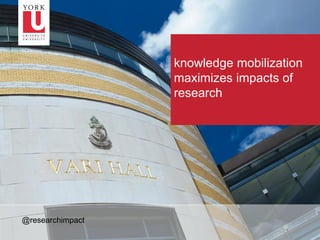 –1
knowledge mobilization
maximizes impacts of
research
@researchimpact
 