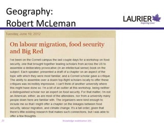 Geography:
     Robert McLeman




23              Knowledge mobilization 101
 