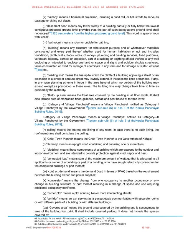 KMBR 2019 amended upto 17.01.23.pdf Kerala municipal building rules